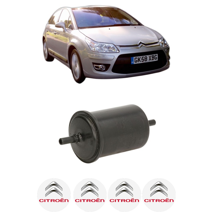 Filtru combustibil CITROEN C4 II (NC_) 1.4 VTi 95 (NC8FP0) din 2009-2015 KW 70 CP 95 CMC 1397, Bosch, Auto, 4x Stickere auto cu CITROEN