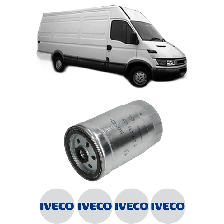 Filtru combustibil IVECO DAILY III Van 29 L 13 din 2001-2007 KW 92 CP 125 CMC 2798, Bosch, Auto, 4x Stickere auto cu IVECO