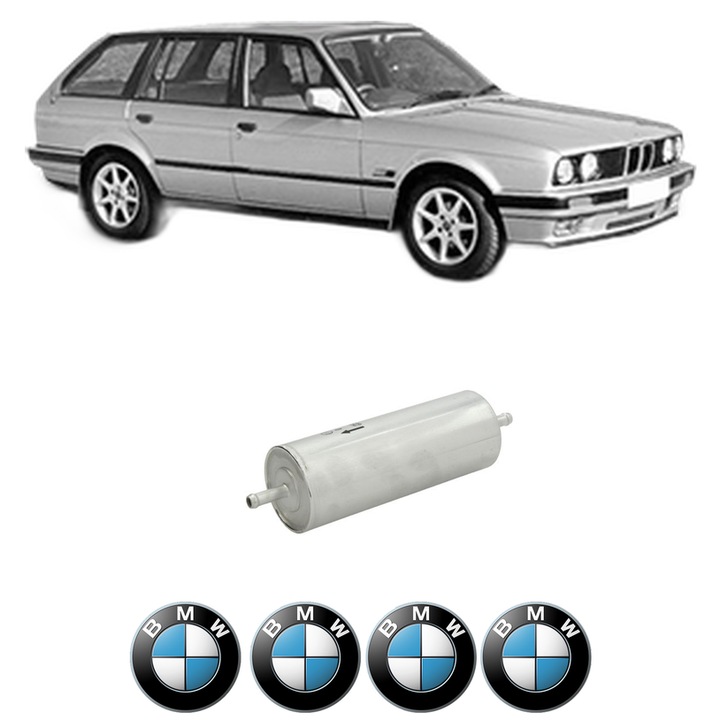 Filtru combustibil BMW Seria 3 Touring (E30) 320 i din 1988-1991 KW 95 CP 129 CMC 1991, Bosch, Auto, 4x Stickere auto cu BMW