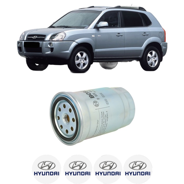 Filtru combustibil HYUNDAI TUCSON (JM) 2.0 CRDi All-wheel Drive din 2004-2010 KW 83 CP 113 CMC 1991, Bosch, Auto, 4x Stickere auto cu HYUNDAI