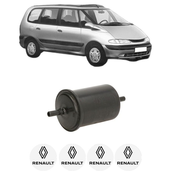 Filtru combustibil RENAULT ESPACE III (JE0_) 2.0 16V (JE0N, JE0L, JE02) din 1998-2002 KW 103 CP 140 CMC 1998, Bosch, Auto, 4x Stickere auto cu RENAULT