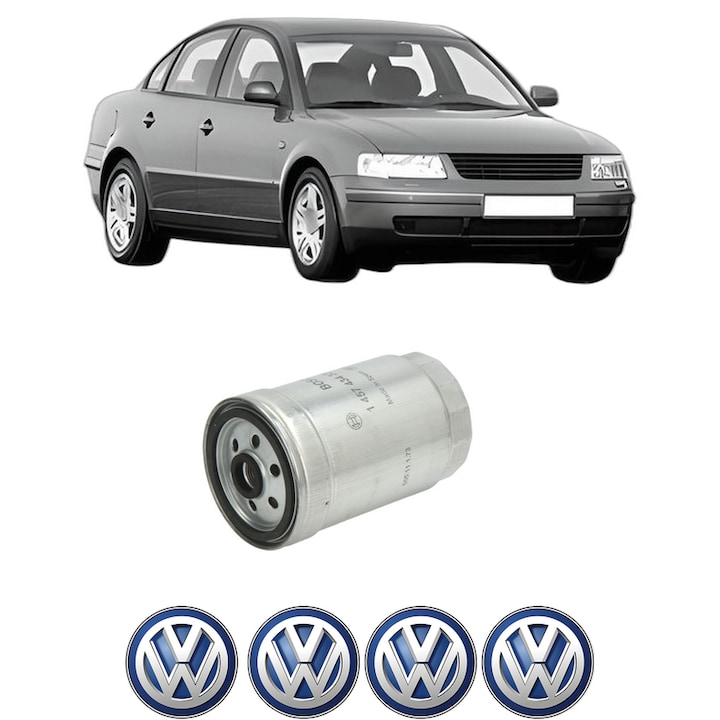 Filtru combustibil Volkswagen PASSAT B5 (3B2) 1.9 TDI 4motion din 1999-2000 KW 85 CP 115 CMC 1896, Bosch, Auto, 4x Stickere auto cu Volkswagen