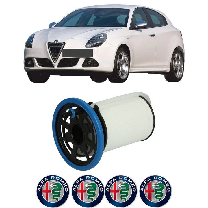 Filtru combustibil ALFA ROMEO GIULIETTA (940_) 2.0 JTDM (940FXV11) din 2013-2018 KW 129 CP 175 CMC 1956, Bosch, Auto, 4x Stickere auto cu ALFA ROMEO