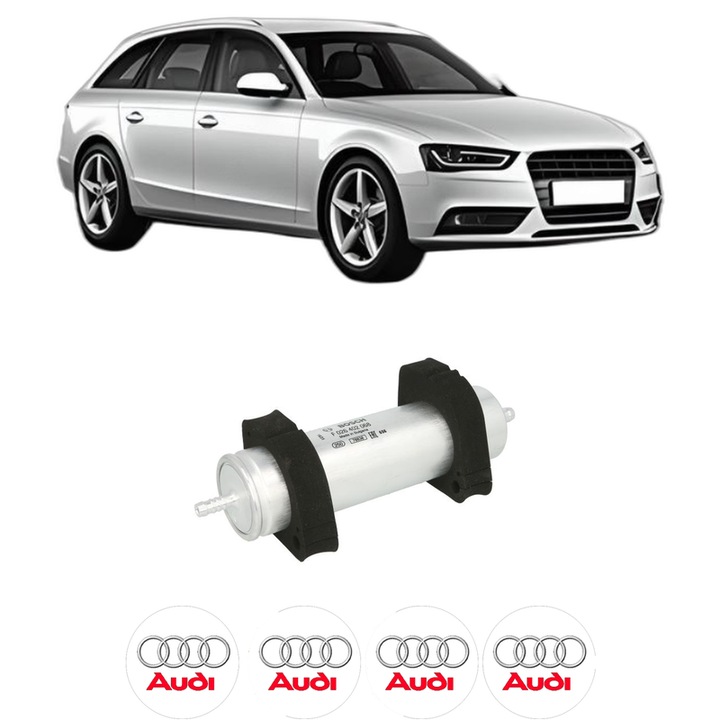 Filtru combustibil AUDI A4 B8 Avant (8K5) 2.7 TDI din 2008-2012 KW 120 CP 163 CMC 2698, Bosch, Auto, 4x Stickere auto cu AUDI