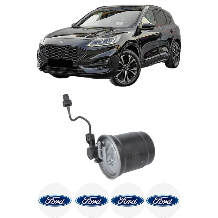 Filtru combustibil FORD KUGA III (DFK) 2.0 TDCi din 2022 KW 88 CP 120 CMC 1995, Bosch, Auto, 4x Stickere auto cu FORD