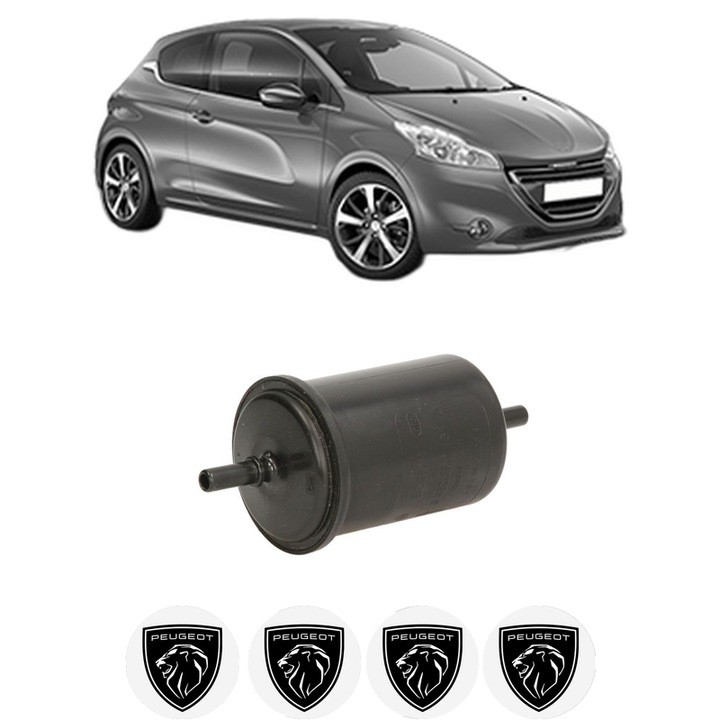 Filtru combustibil PEUGEOT 208 I (CA_, CC_) 1.2 GPL din 2015-2019 KW 60 CP 82 CMC 1199, Bosch, Auto, 4x Stickere auto cu PEUGEOT