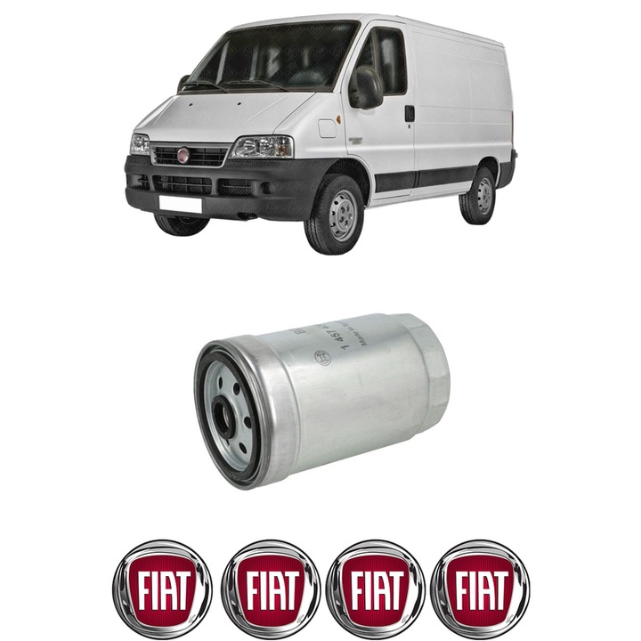 Filtru combustibil FIAT DUCATO Bus (244_) 2.8 JTD din 2004-2006 KW 107 CP 145 CMC 2800, Bosch, Auto, 4x Stickere auto cu FIAT