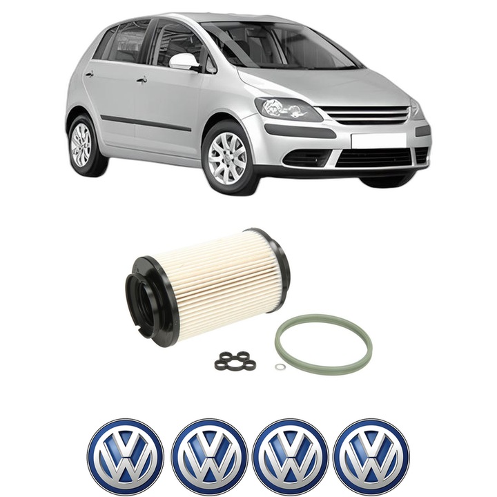 Filtru combustibil Volkswagen GOLF PLUS V (5M1, 521) 2.0 TDI din 2005-2007 KW 96 CP 131 CMC 1968, Bosch, Auto, 4x Stickere auto cu Volkswagen