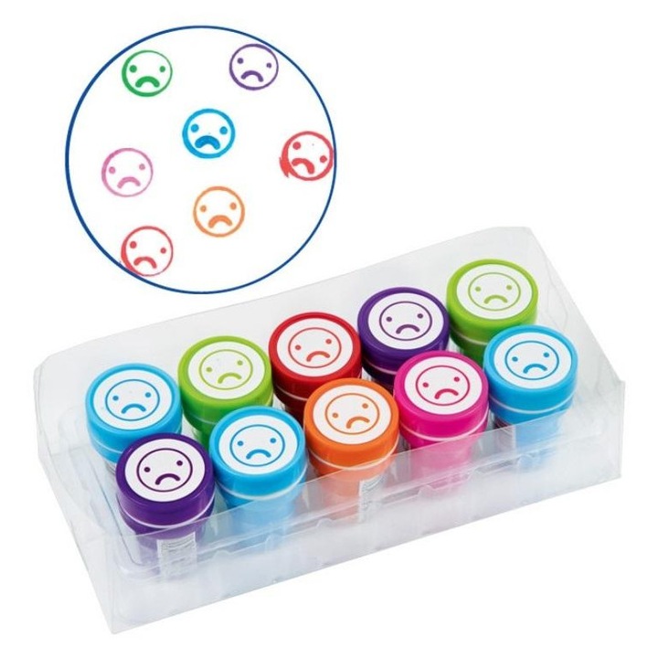 Set de stampile, FIORELLO, 6 culori, fata trista