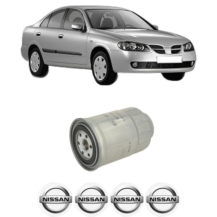 Filtru combustibil NISSAN ALMERA II (N16) 2.2 Di din 2000-2003 KW 81 CP 110 CMC 2184, Bosch, Auto, 4x Stickere auto cu NISSAN