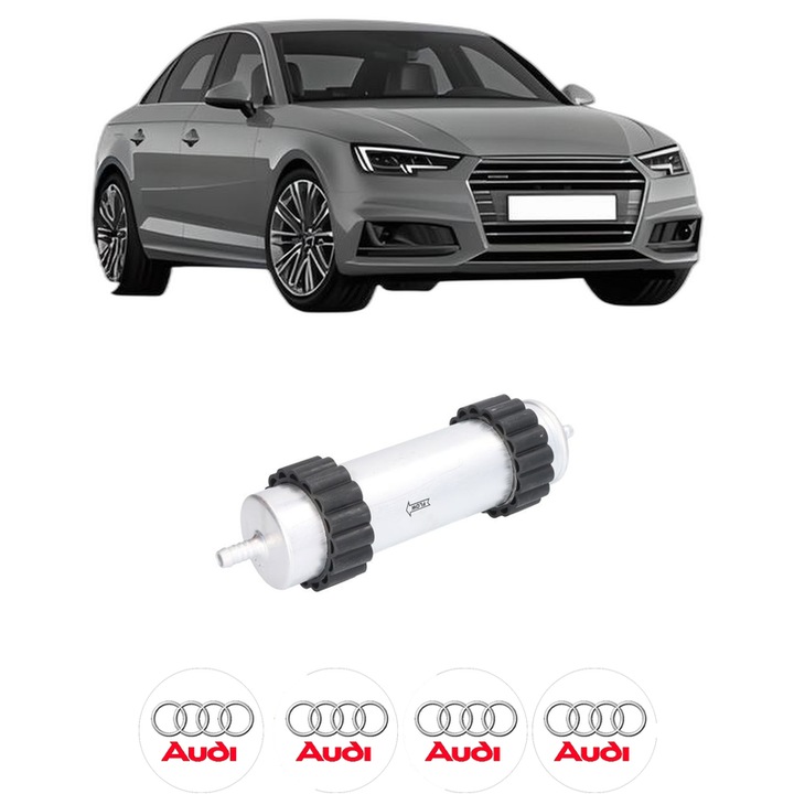 Filtru combustibil AUDI A4 B9 (8W2, 8WC) 2.0 TDI din 2015-2019 KW 100 CP 136 CMC 1968, Bosch, Auto, 4x Stickere auto cu AUDI