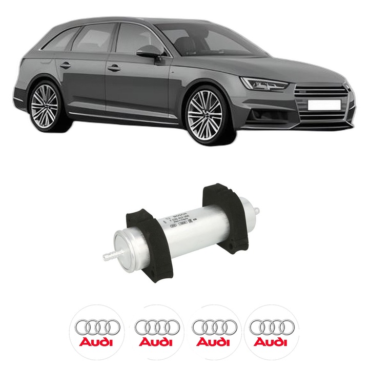 Filtru combustibil AUDI A4 B9 Avant (8W5, 8WD) 2.0 TDI din 2015-2018 KW 140 CP 190 CMC 1968, Bosch, Auto, 4x Stickere auto cu AUDI