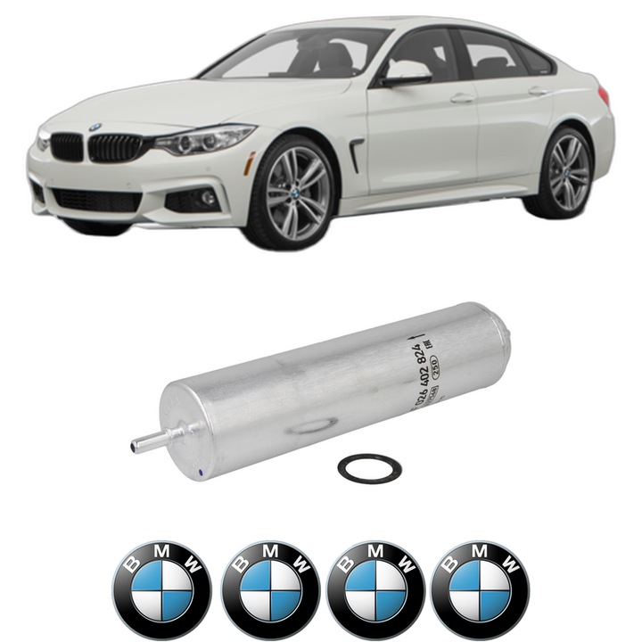 Filtru combustibil BMW Seria 3 Gran Turismo (F34) 320 d xDrive din 2013-2018 KW 120 CP 163 CMC 1995, Bosch, Auto, 4x Stickere auto cu BMW