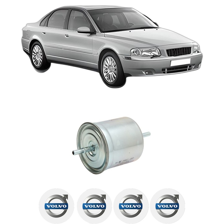 Filtru combustibil VOLVO S80 I (184) T6 din 1998-2001 KW 200 CP 272 CMC 2783, Bosch, Auto, 4x Stickere auto cu VOLVO