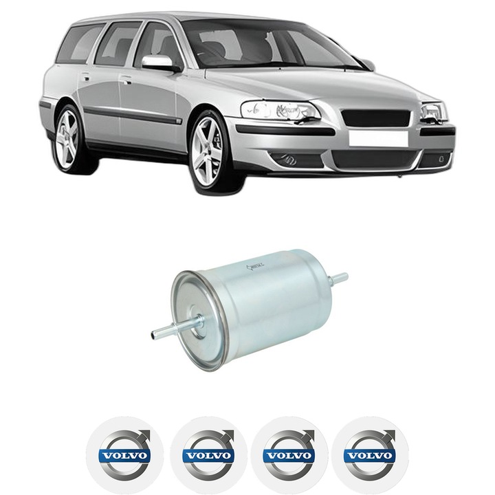 Filtru combustibil VOLVO V70 II (285) 2.4 T AWD din 2001-2002 KW 147 CP 200 CMC 2435, Bosch, Auto, 4x Stickere auto cu VOLVO