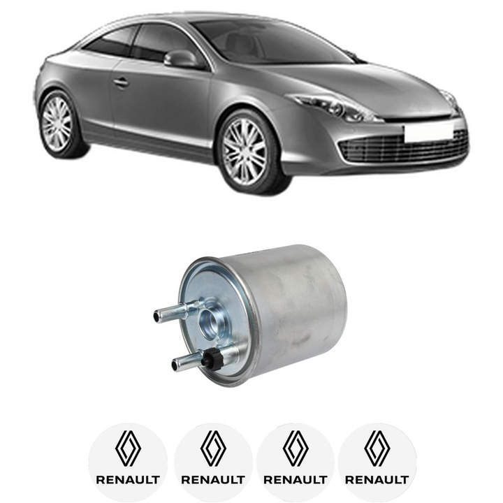 Filtru combustibil RENAULT LAGUNA Coupe (DT0/1) 2.0 dCi (DT0M, DT0N, DT0S, DT19, DT1F) din 2008-2015 KW 127 CP 173 CMC 1995, Bosch, Auto, 4x Stickere auto cu RENAULT
