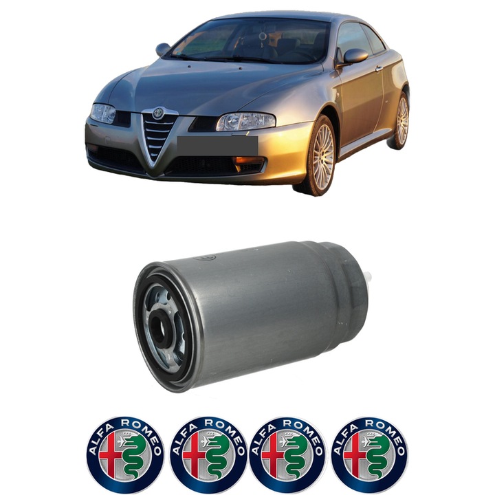 Filtru combustibil ALFA ROMEO GT (937_) 1.9 JTD (937CXN1B, 937CXZ1B) din 2008-2010 KW 125 CP 170 CMC 1910, Bosch, Auto, 4x Stickere auto cu ALFA ROMEO