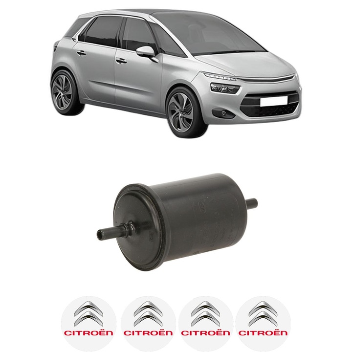 Filtru combustibil CITROEN C4 GRAND PICASSO II (DA_, DE_) 1.2 THP 130 din 2014 KW 96 CP 130 CMC 1199, Bosch, Auto, 4x Stickere auto cu CITROEN