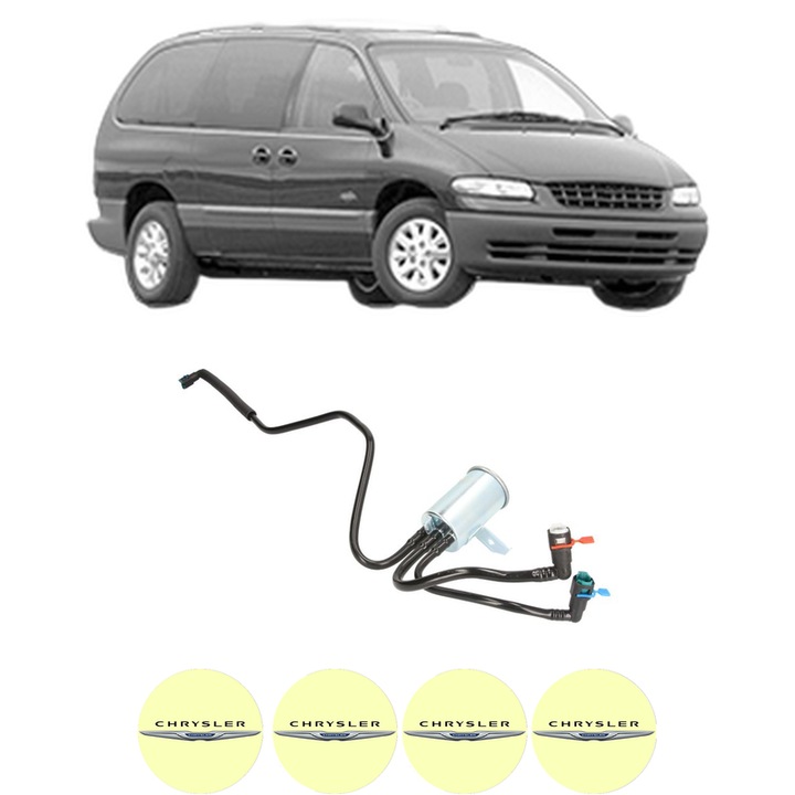Filtru combustibil CHRYSLER GRAND VOYAGER / VOYAGER III (GS) 3.8 i AWD din 1995-2001 KW 122 CP 166 CMC 3778, Bosch, Auto, 4x Stickere auto cu CHRYSLER
