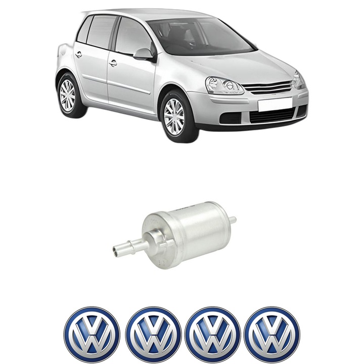 Filtru combustibil Volkswagen GOLF V (1K1) 1.4 FSI din 2003-2006 KW 66 CP 90 CMC 1390, Bosch, Auto, 4x Stickere auto cu Volkswagen