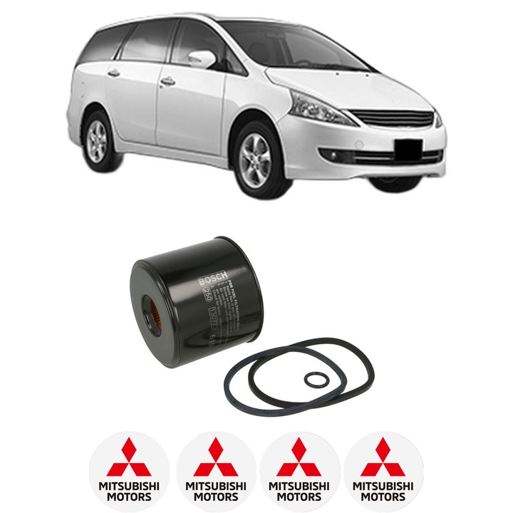 Filtru combustibil MITSUBISHI GRANDIS (NA_W) 2.4 MIVEC (NA4W) din 2004-2011 KW 121 CP 165 CMC 2378, Bosch, Auto, 4x Stickere auto cu MITSUBISHI