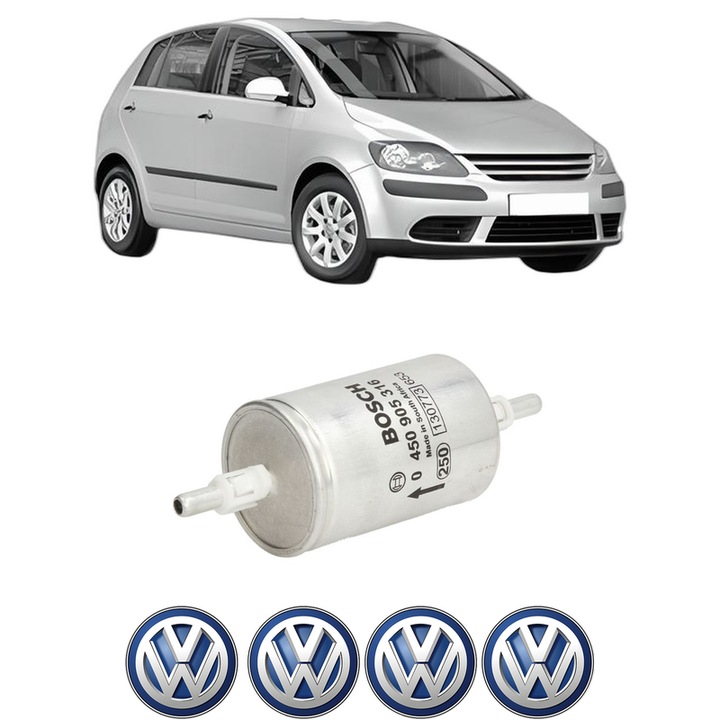 Filtru combustibil Volkswagen GOLF PLUS V (5M1, 521) 1.4 TSI din 2008-2013 KW 118 CP 160 CMC 1390, Bosch, Auto, 4x Stickere auto cu Volkswagen