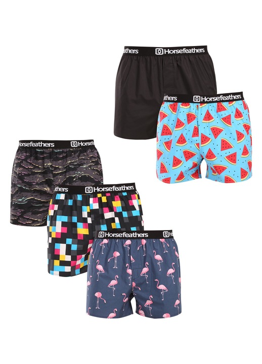 Set 5 perechi de boxeri barbati Horsefeathers AM287B, bumbac, multicolor, 2XL INTL