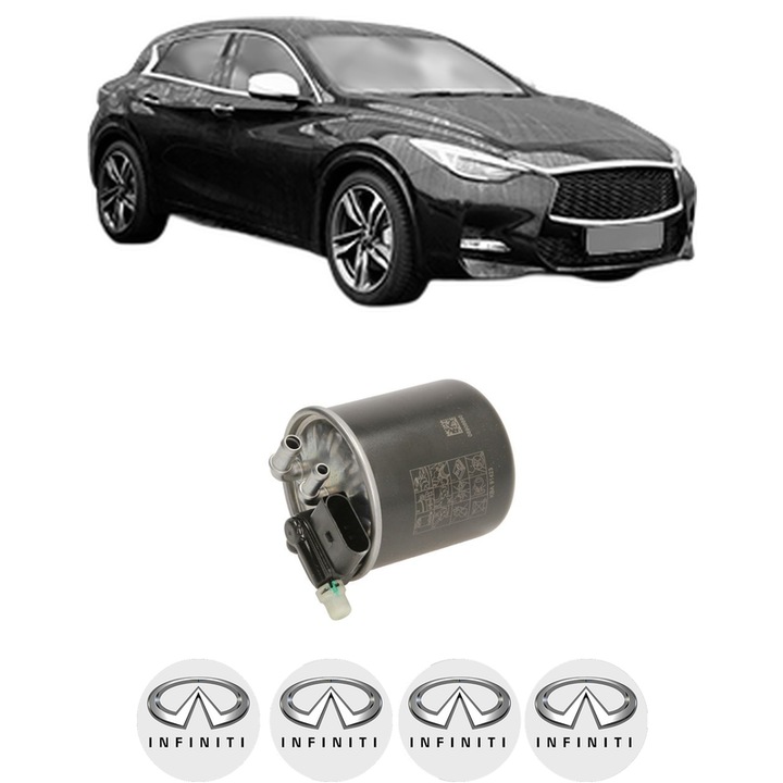 Filtru combustibil INFINITI Q30 2.2 D din 2015 KW 125 CP 170 CMC 2143, Bosch, Auto, 4x Stickere auto cu INFINITI