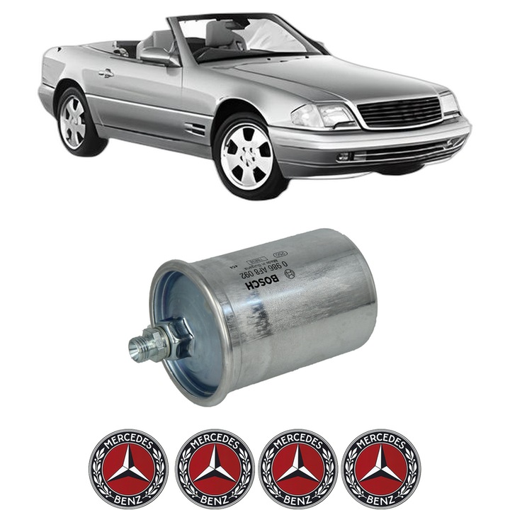 Filtru combustibil MERCEDES-BENZ SL (R129) 320 (129.063) din 1993-2001 KW 170 CP 231 CMC 3199, Bosch, Auto, 4x Stickere auto cu MERCEDES-BENZ
