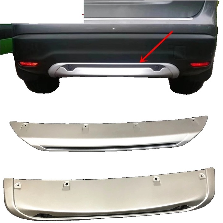 Protector bumper, ABS, compatibil cu Nissan Qashqai Dualis J11 2014-2018, 120x10x8 cm, argintiu