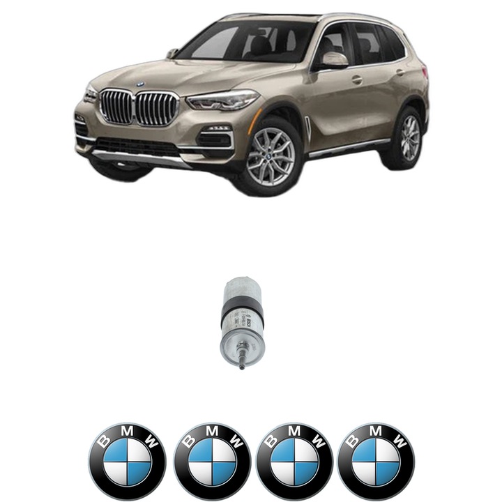 Filtru combustibil BMW Seria X5 (G05, F95) xDrive 40 i din 2018-2023 KW 250 CP 340 CMC 2998, Bosch, Auto, 4x Stickere auto cu BMW