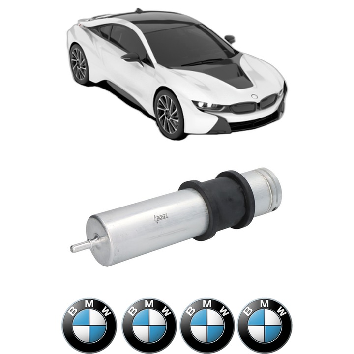 Filtru combustibil BMW Seria 8 Convertible (G14, F91) 840 d xDrive din 2018-2020 KW 235 CP 320 CMC 2993, Bosch, Auto, 4x Stickere auto cu BMW