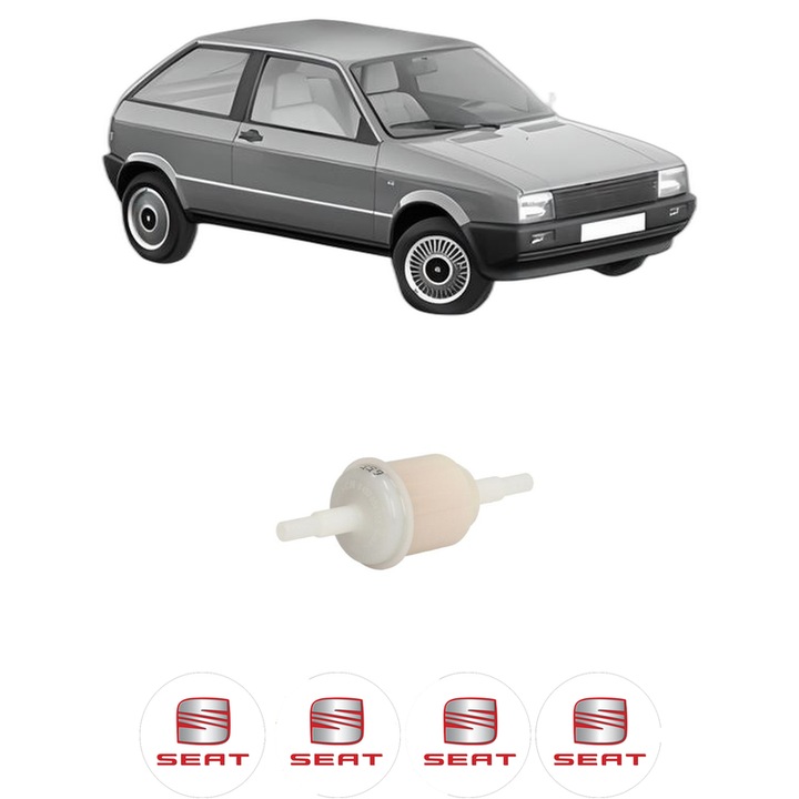 Filtru combustibil SEAT IBIZA I (21A) 1.2 din 1984-1993 KW 44 CP 60 CMC 1193, Bosch, Auto, 4x Stickere auto cu SEAT