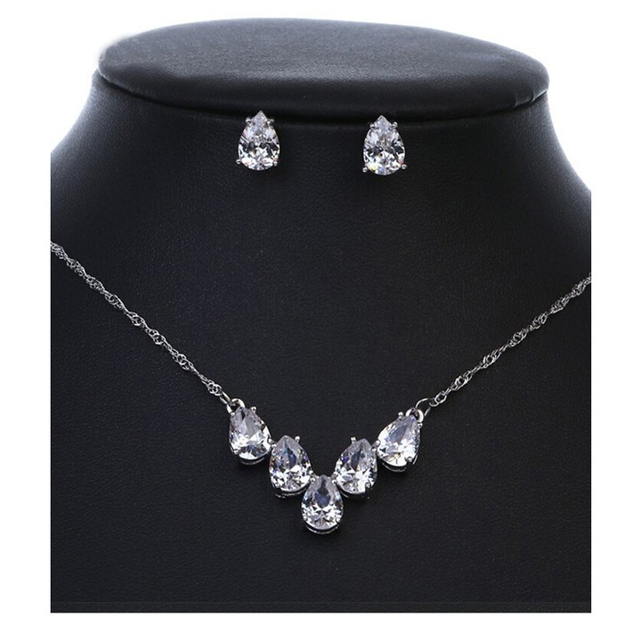 Set bijuterii mireasa Zirconia Tears
