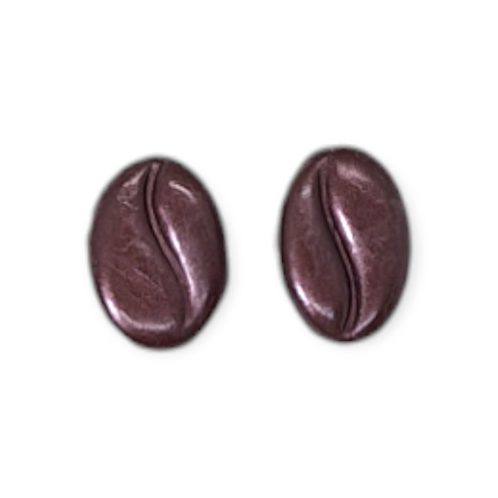 Cercei handmade boabe de cafea din lut polimeric, 1.6 x 1 cm, cadou original