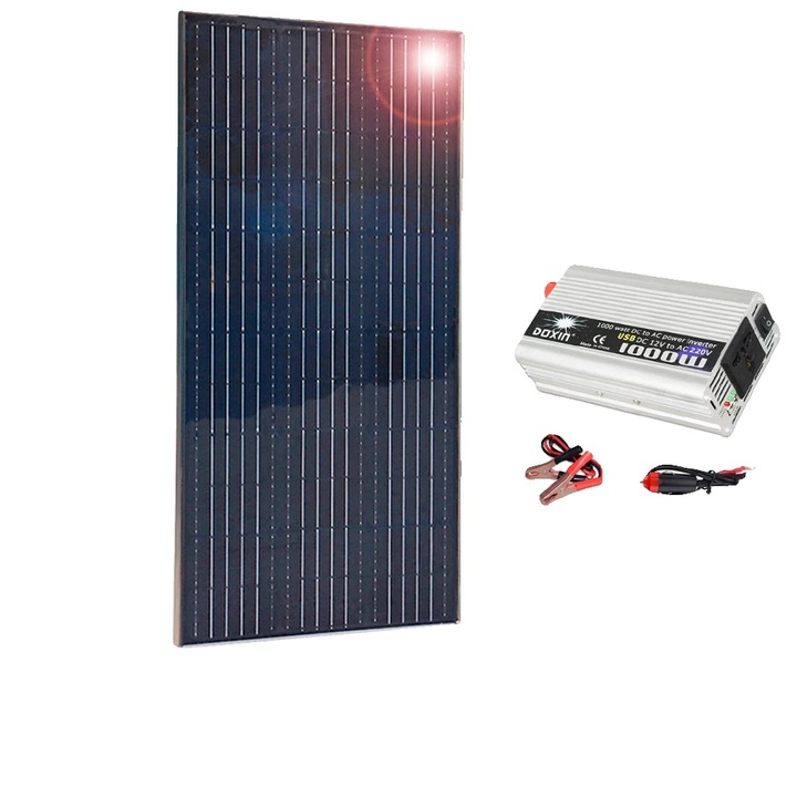 Panou solar, 150W, design compact, eficienta 23%, 1050x530x25mm, set de 2 bucati