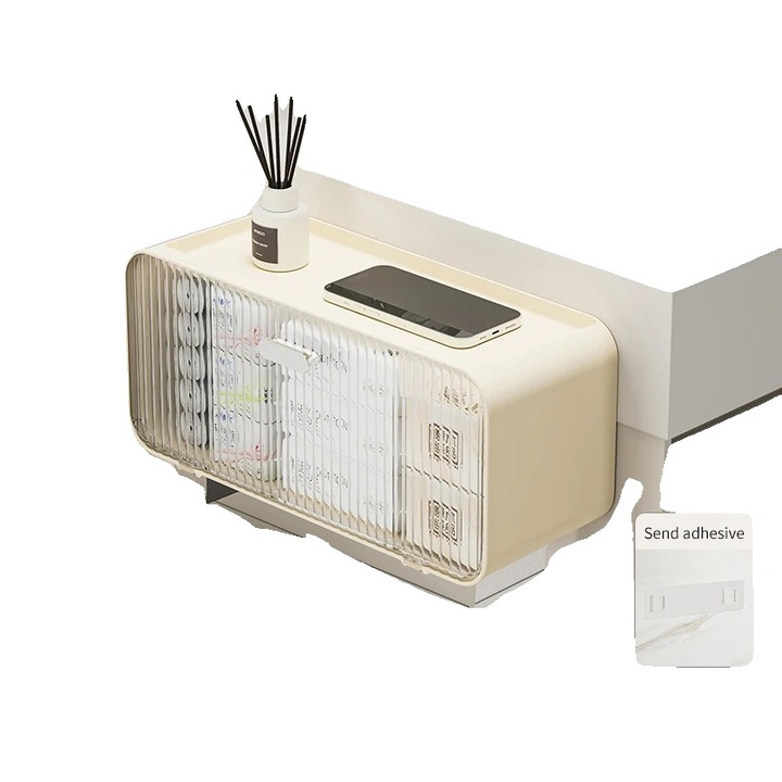 Suport de baie montat pe perete, design compact, galben, 1 nivel