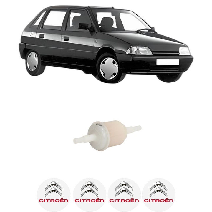 Filtru combustibil CITROEN AX (ZA-_) 11 4x4 din 1991-1992 KW 40 CP 54 CMC 1124, Bosch, Auto, 4x Stickere auto cu CITROEN
