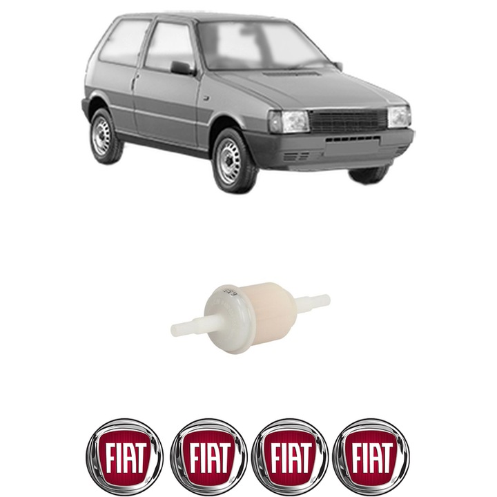 Filtru combustibil FIAT UNO (146_, 158_) 1.1 din 1988-2006 KW 43 CP 58 CMC 1108, Bosch, Auto, 4x Stickere auto cu FIAT