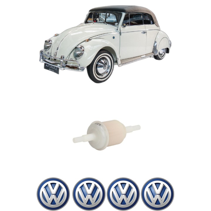 Filtru combustibil Volkswagen KAEFER 1200 1.2 (11) din 1960-1985 KW 25 CP 34 CMC 1192, Bosch, Auto, 4x Stickere auto cu Volkswagen