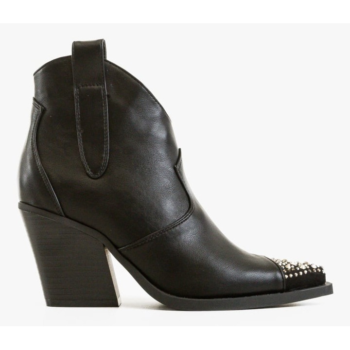 Botine dama dEpurtat, piele ecologica, Negru