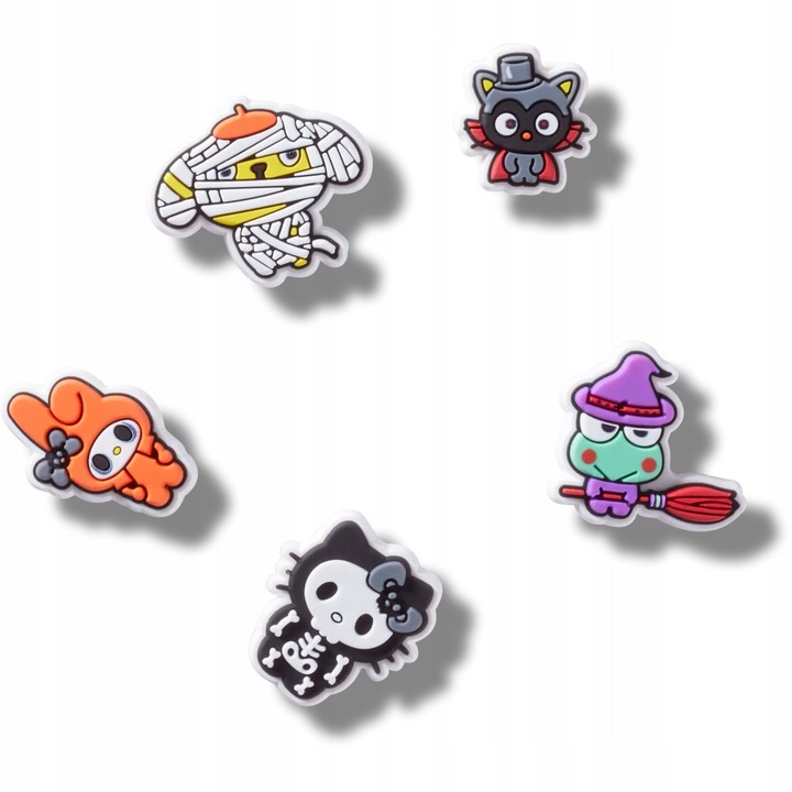 Crocs, Jibbitz cipő kiegészítő, HKF Halloween, 5 darab, Többszínű