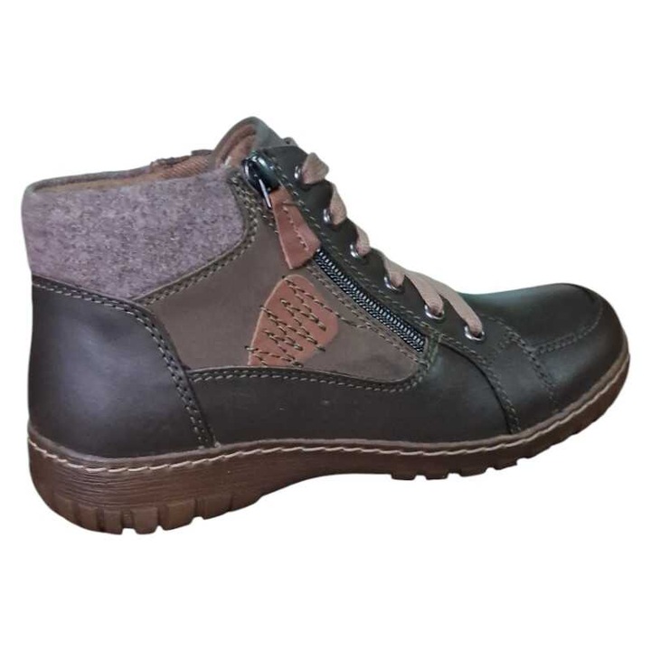Ghete din piele naturala pentru femei Reflexan inchidere dubla cu talpa antishock cu un decor lateral A2