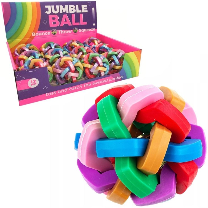 Set 12 mingi Jumble Ball, TRIFOX, multicolor, 7cm