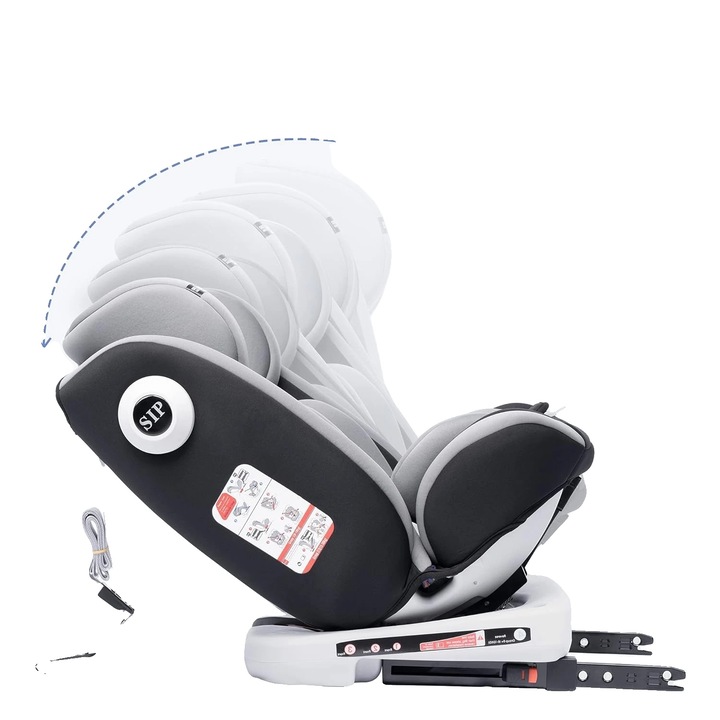 Scaun auto copii, 9-36 kg, 47x47x65 cm, 0-12 ani, instalare ISOFIX, rotire 360 grade