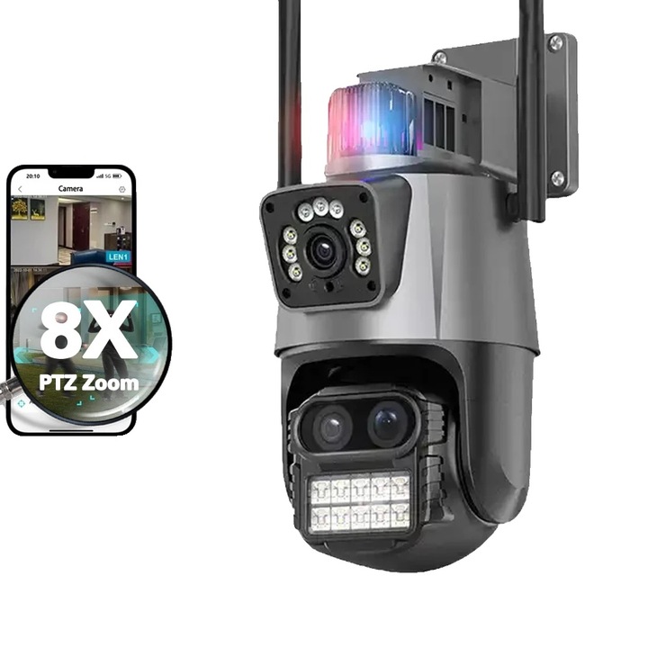 Camera de supraveghere, 6K, IP66, 12MP, conectivitate WIFI, design exterior