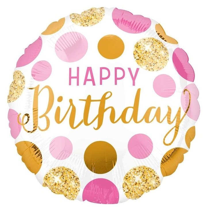 Фолиев балон Anagram Happy Birthday, многоцветен, 46см, комплект 1 бр.