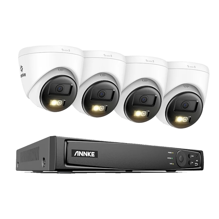 Kit Supraveghere, 8 Canale, 2 Camere, Nocturna Color, 5MP, 20m