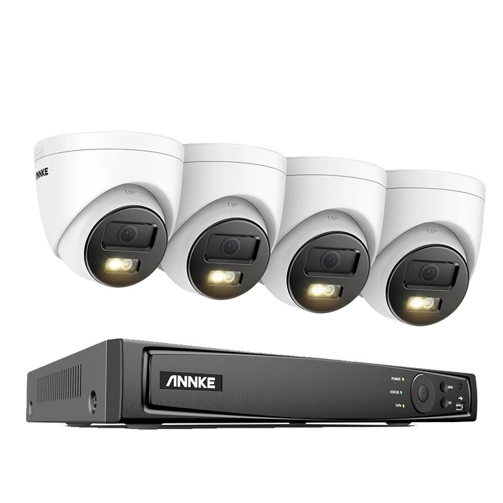 Kit Supraveghere 8 Canale, 6 Camere 8MP, Detectie Miscare, Comunicare in Timp Real, Fara HDD Integrat