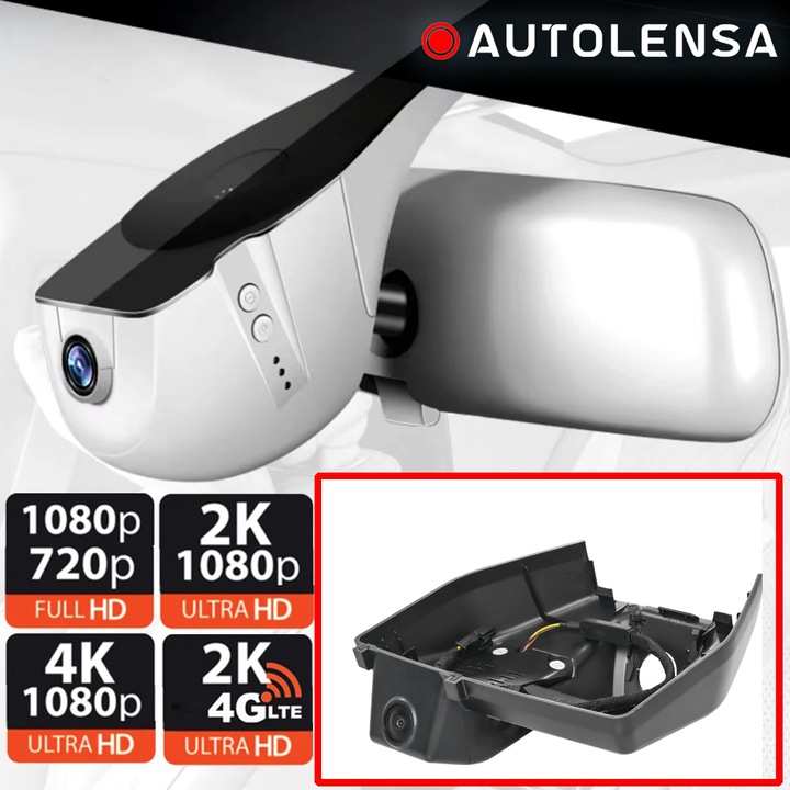 Kamera DVR Volkswagen ID.3 2021-23, első kamera 1080p Autolensa, Model 24/7 Fekete VW23, Fekete, Elöl 1080p